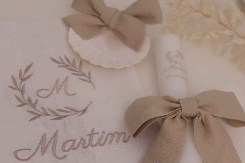 Conjunto de batizado - Coroa aberta pequena