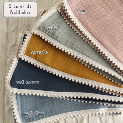 Kit bebé (milestones, fraldinha de pano e mordedor)