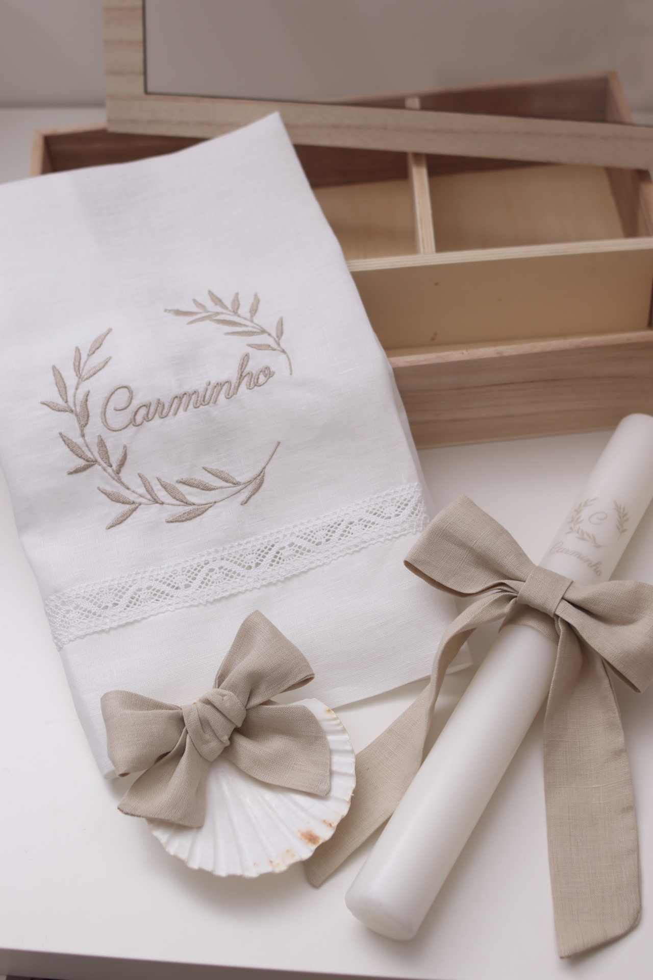 Conjunto de batizado - Coroa aberta grande