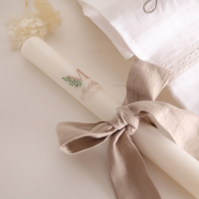 Vela de batizado com laço