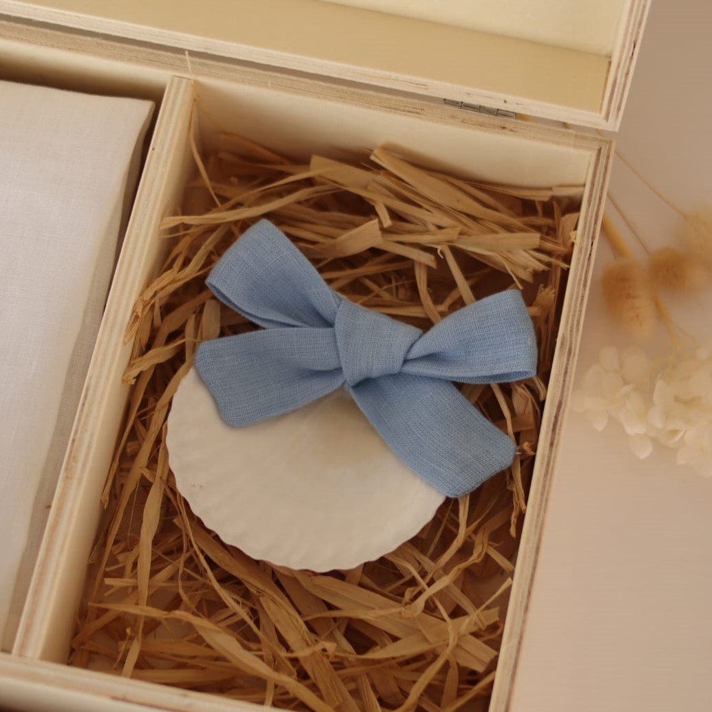 Concha de batizado com laço