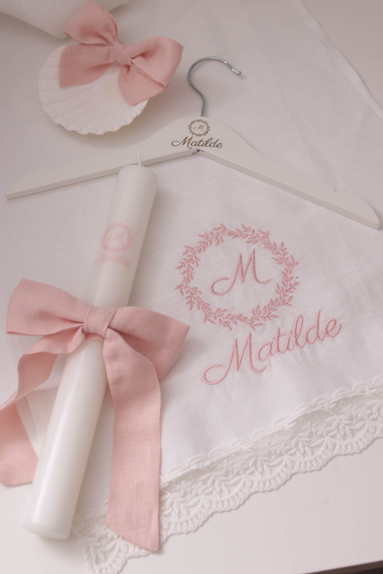 Conjunto de batizado - Coroa de folhas pequena