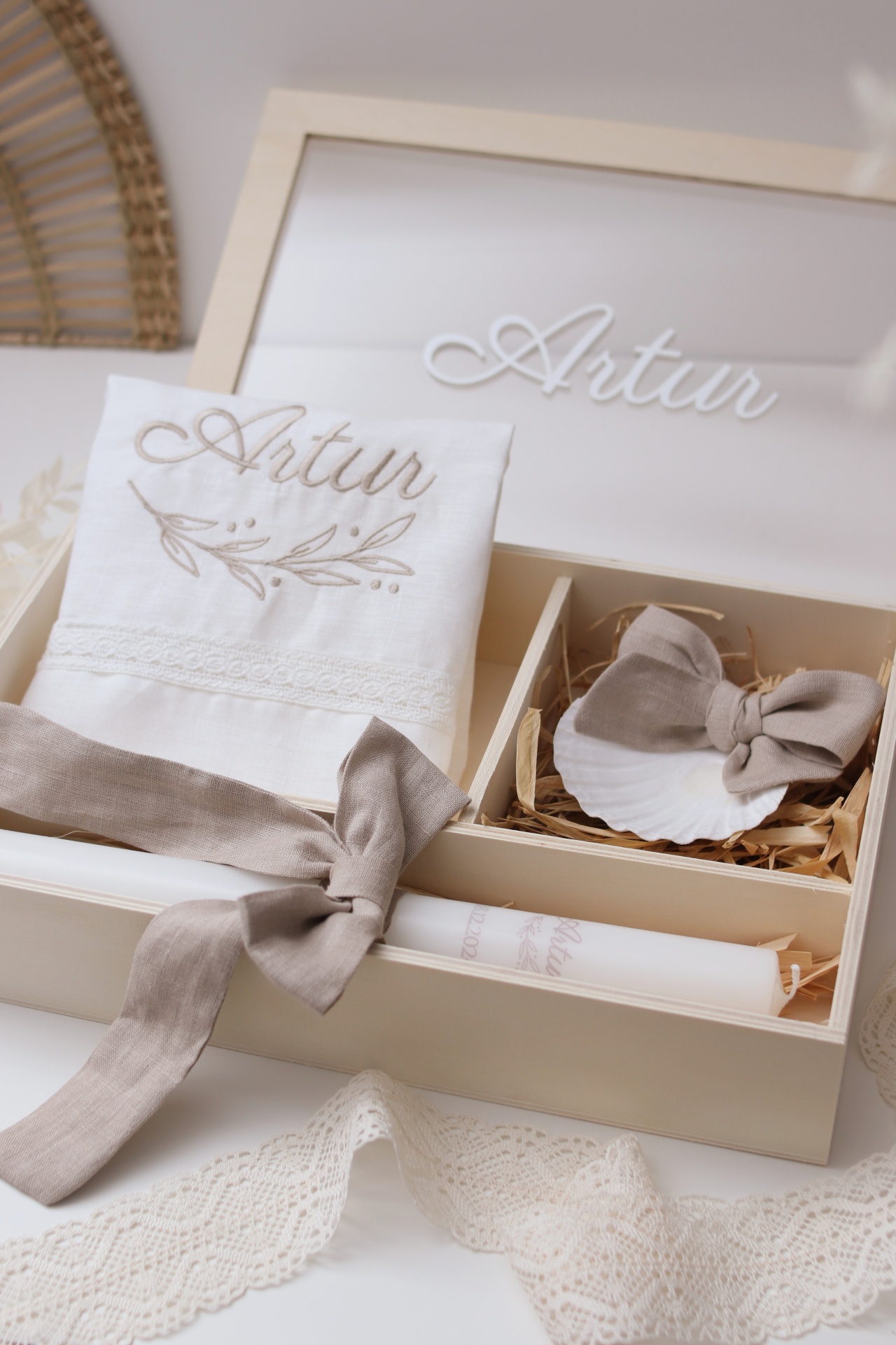 Conjunto de batizado - Folhas