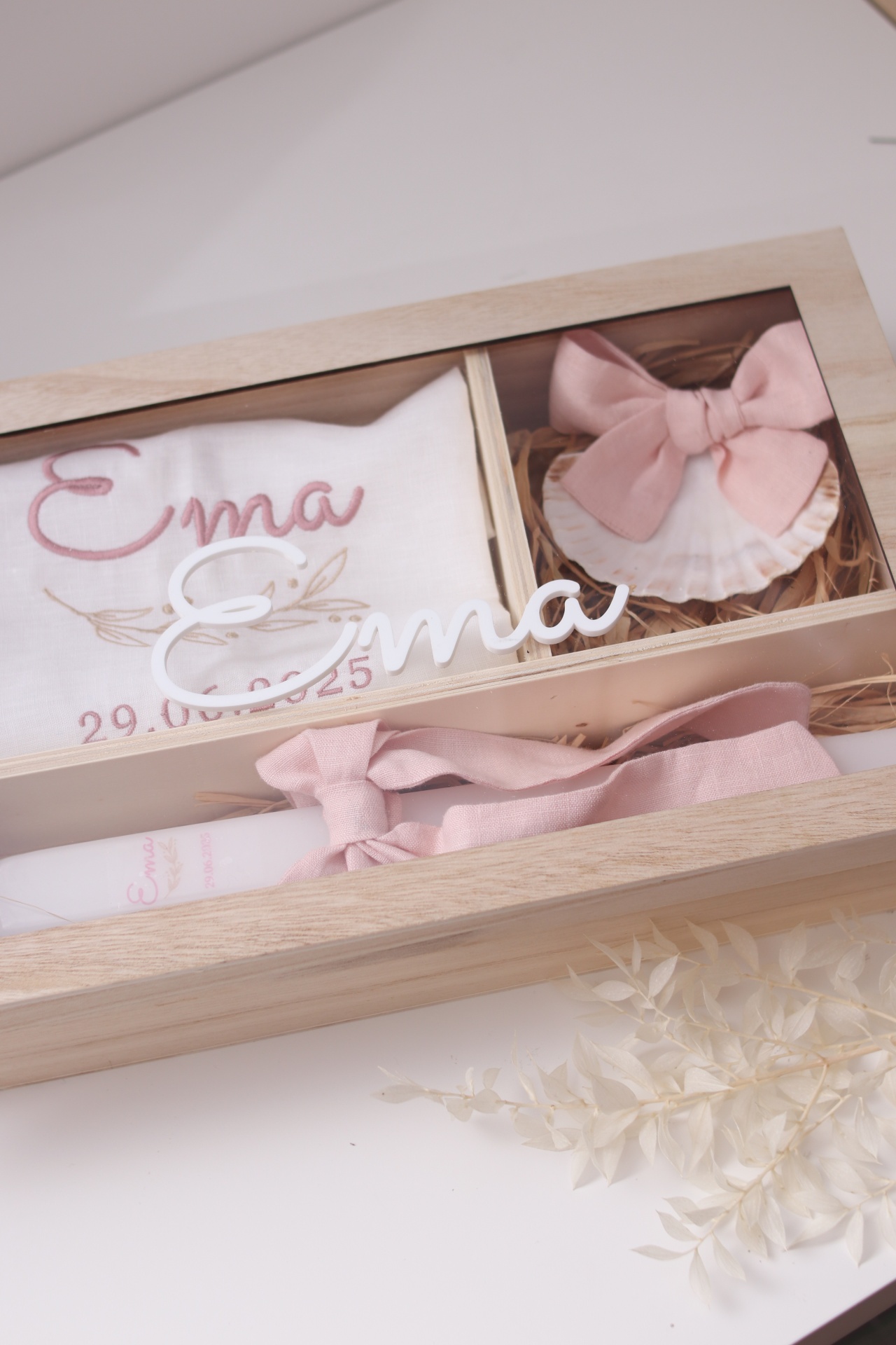 Conjunto de batizado - Folhas