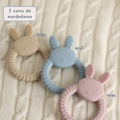 Kit bebé (milestones, fraldinha de pano e mordedor)