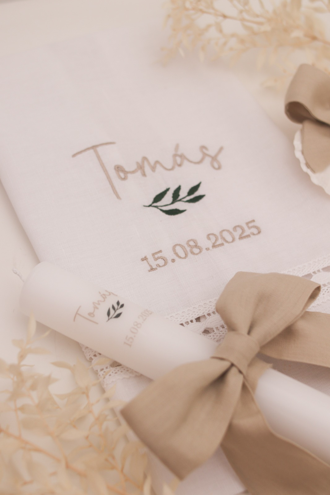 Conjunto de batizado - Folha pequena