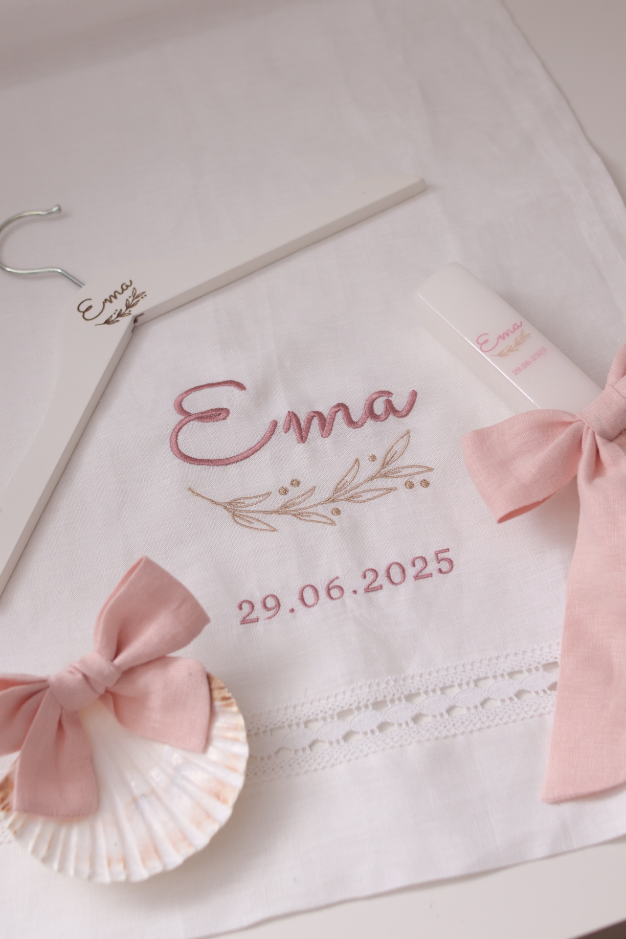 Conjunto de batizado - Folhas