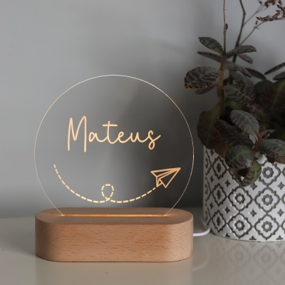 Candeeiro avião de papel