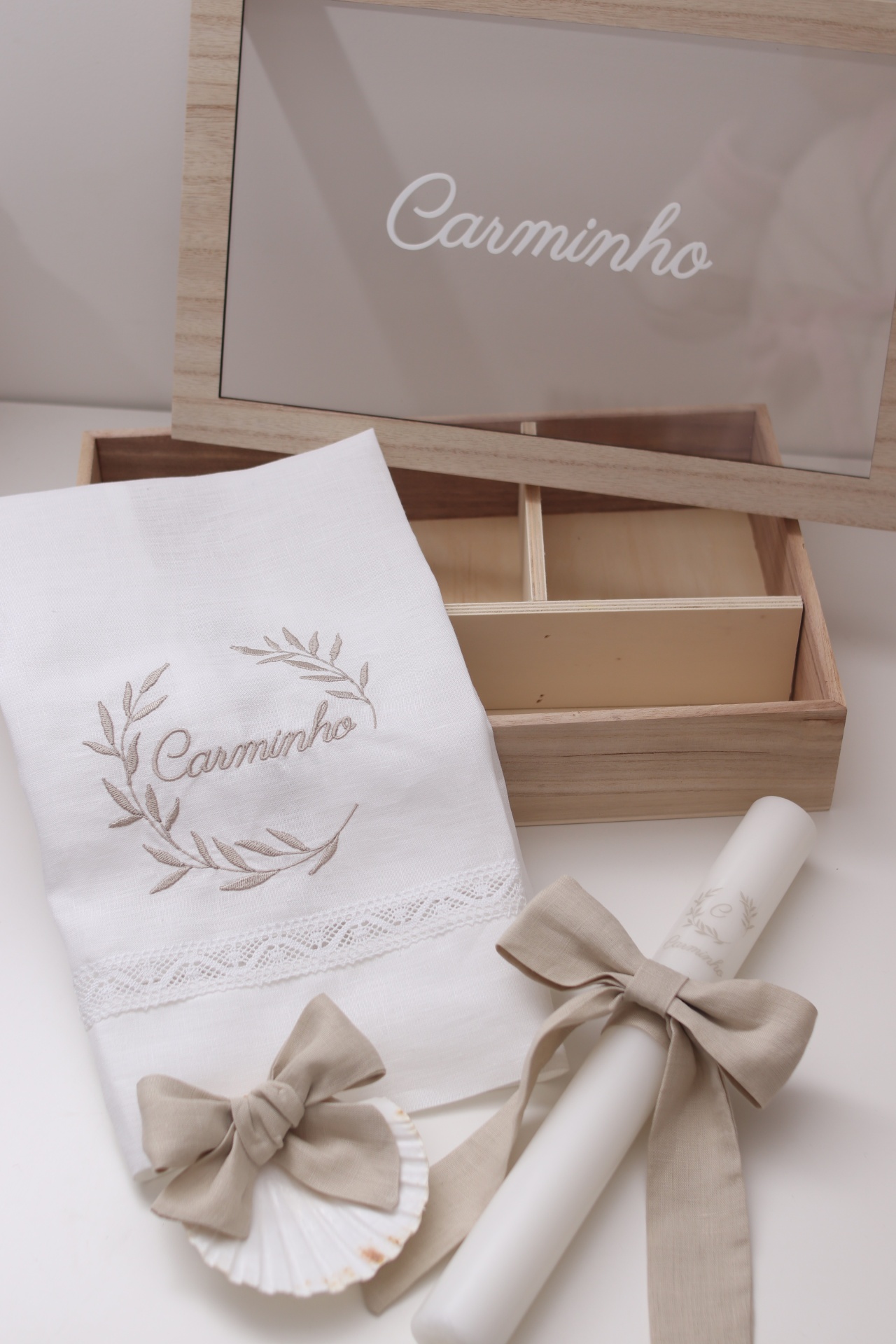 Conjunto de batizado - Coroa aberta grande