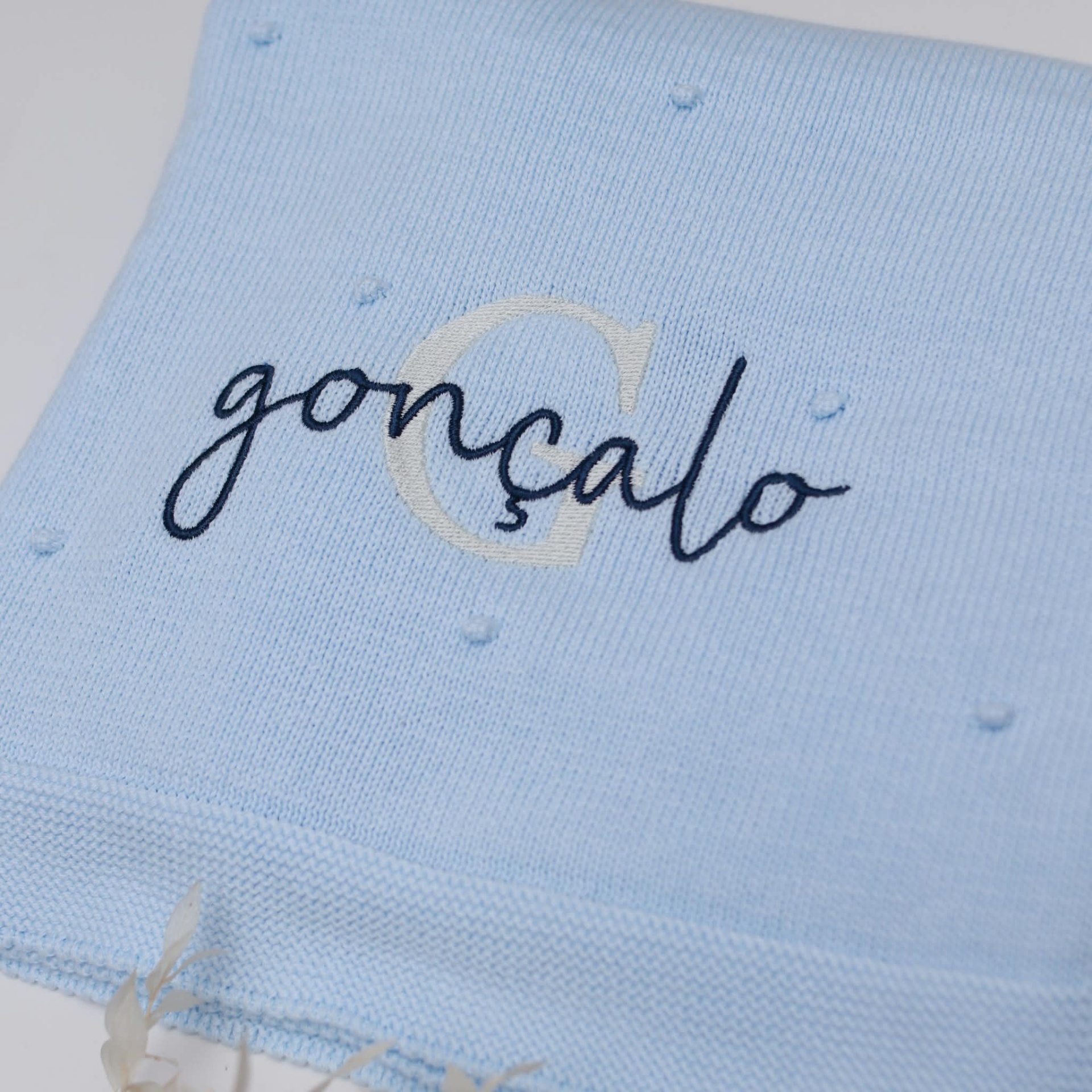 Manta personalizada com inicial