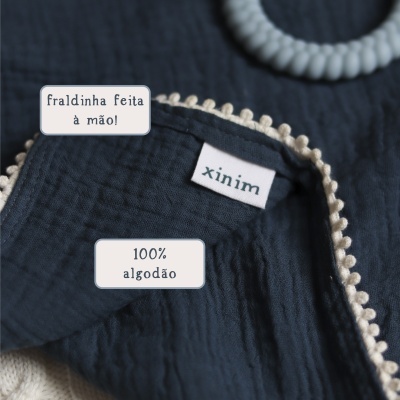 Kit bebé (milestones, fraldinha de pano e mordedor)