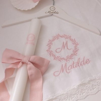 Conjunto de batizado - Coroa de folhas pequena