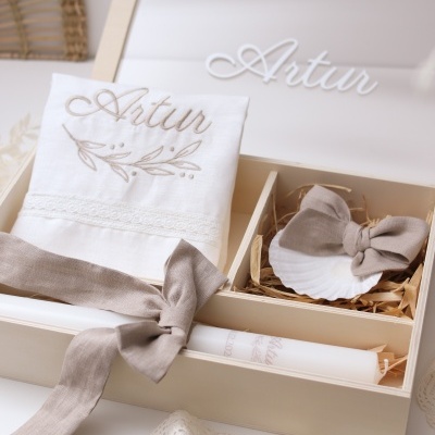 Conjunto de batizado - Folhas