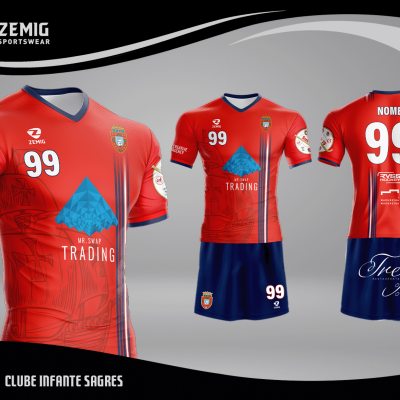 #104#kIT-ZM-1000#Conjunto sublimado (Camisola + Calção)