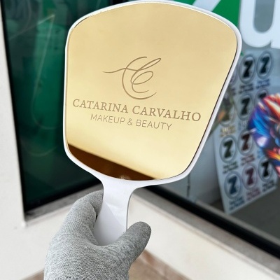 Espelho de Mão Com Logo Gravada