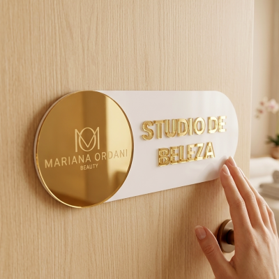 Placa de Porta Arredondada